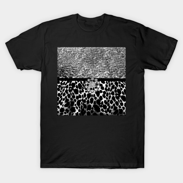 Animal Print Leopard Black and Silver T-Shirt by Overthetopsm